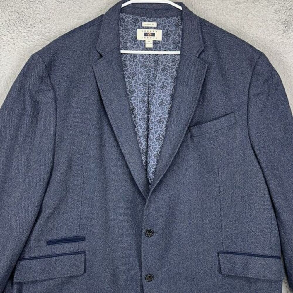 Joseph Abboud Wool Blend Sport Coat Blazer Mens 2X‎ Big Navy Classic Fit Stretch